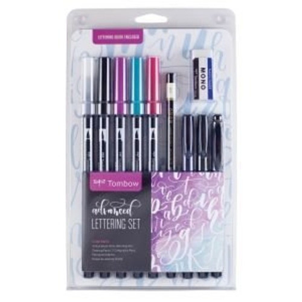 Tombow Advanced Lettering Set Letter Guide Enclosed Dual Brush Pens Caligraphy